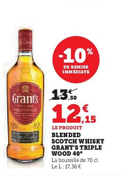 Blended Scotch Whisky Grant's Triple Wood 40°