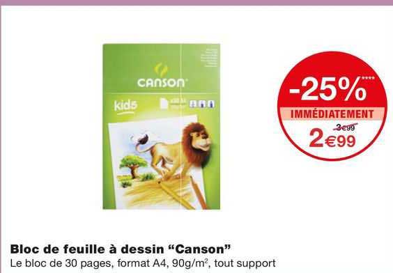 Bloc De Feuille à Dessin "canson"