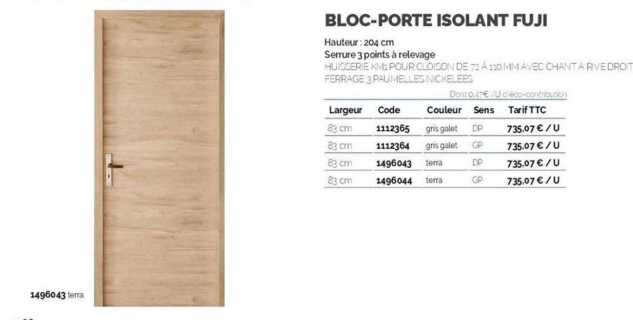 bloc-porte isolant fuji