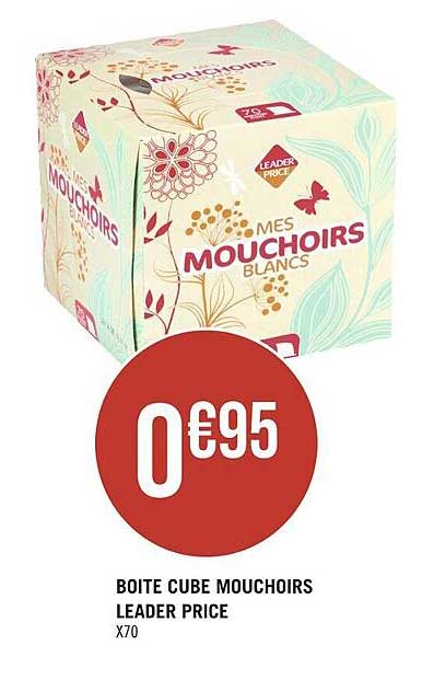 boite cube mouchoirs leader price