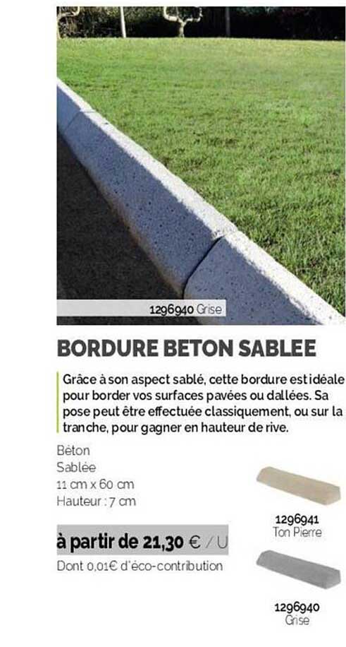 bordure beton sablée