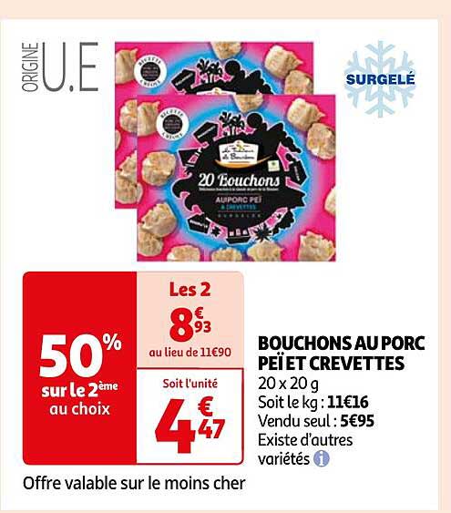 bouchons au porc peï et crevettes