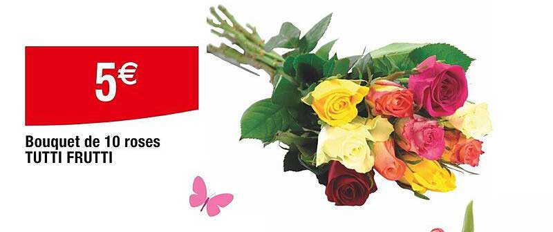 bouquet de 10 roses tutti frutti