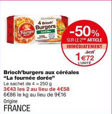 brioch'burgers aux céréales "la fournée dorée"