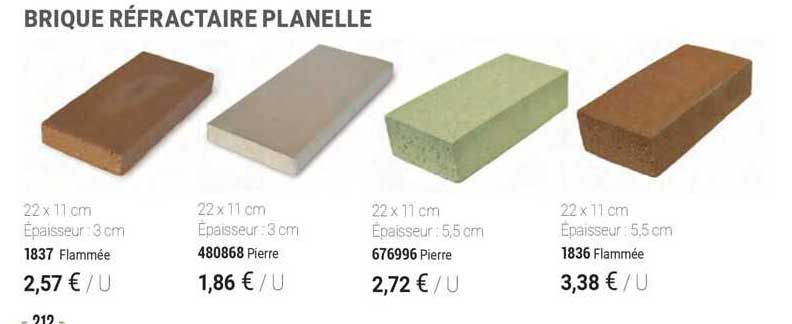brique réfractaire planelle