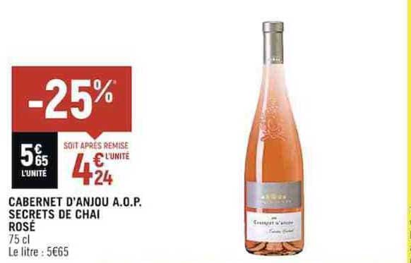 cabernet d'anjou a.o.p. secrets de chai rosé
