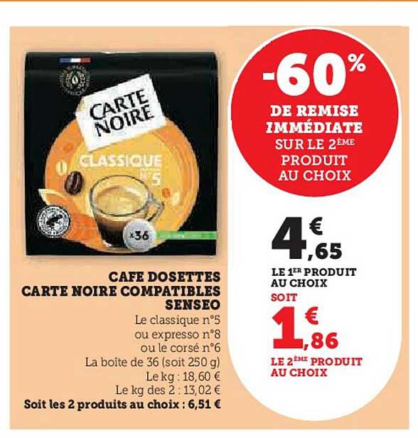café dosettes carte noire compatibles senseo