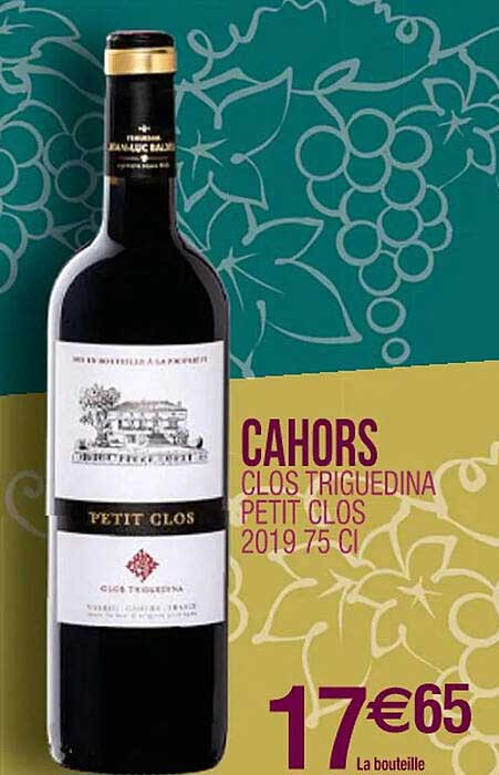 cahors clos triguedina petit clos 2019 75 cl