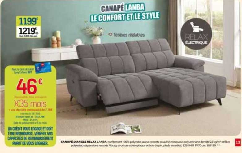 Canapé D'angle Relax Lanba