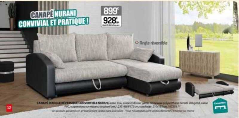 Canapé D'angle Réversible Convertible Nurani