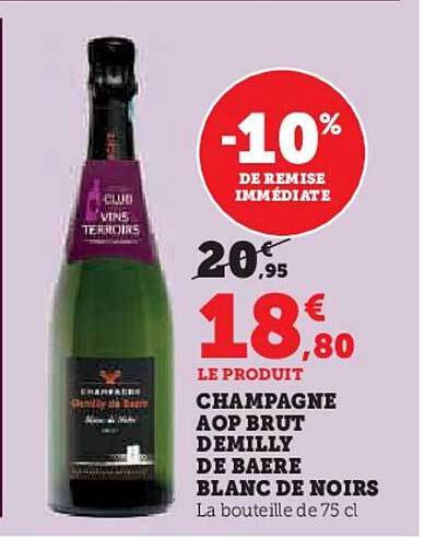 champagne aop brut demilly de baere blanc de noirs