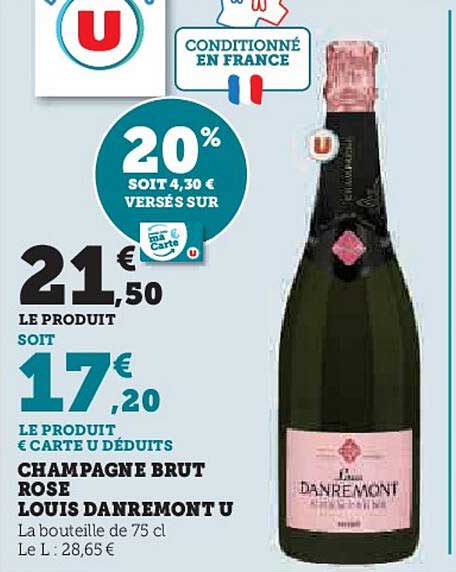 champagne brut rose louis danremont u
