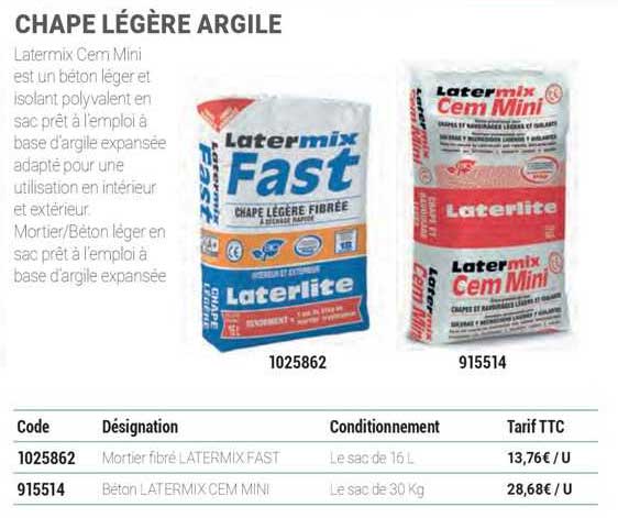 Chape Légère Argile