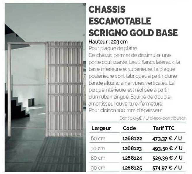 chassis escamotable scrigno gold base