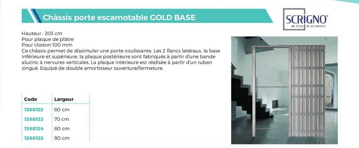 châssis porte escamotable gold base scrigno