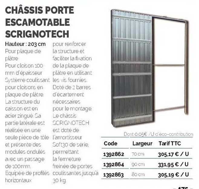 châssis porte escamotable scrignotech