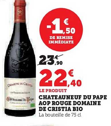 chateauneuf du pape ao rouge domaine de cristia bio