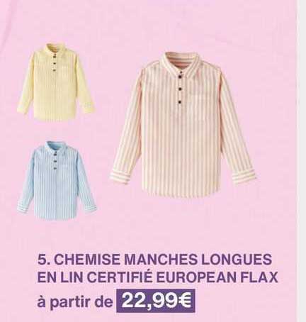 chemise manches longues en lin certifié european flax