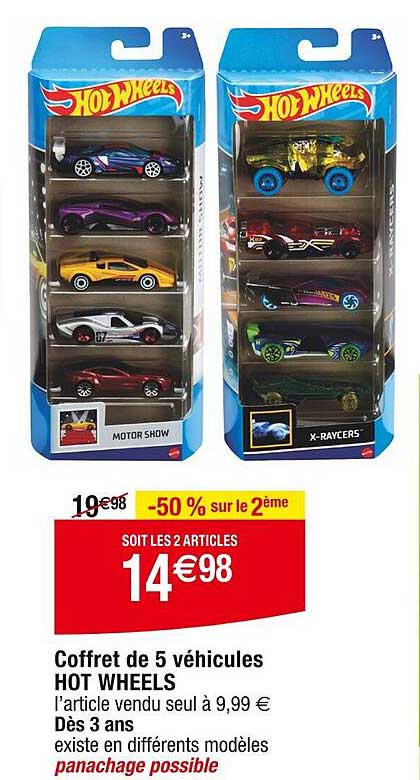 coffret de 5 véhicules hot wheels