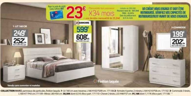 collection maro : lit 160 cm, armoire, commode