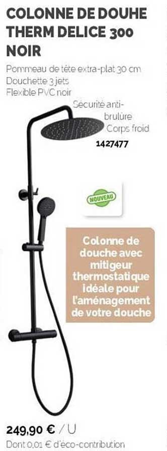 colonne de douche therm délice 300 noir