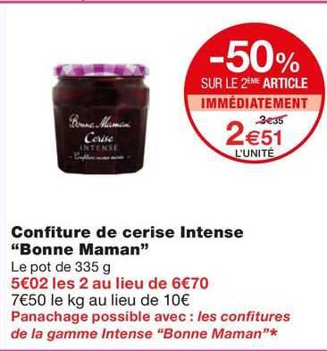 confiture de cerise intense "bonne maman"