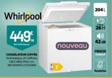 Congélateur Coffre Whirlpool