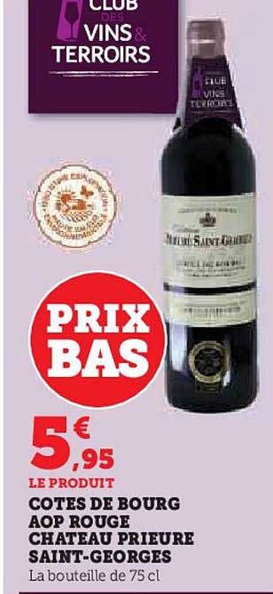 côtes de bourg aop rouge château prieure saint-georges
