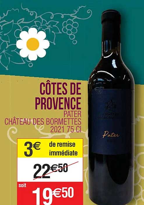 côtes de provence pater château des bormettes 2021