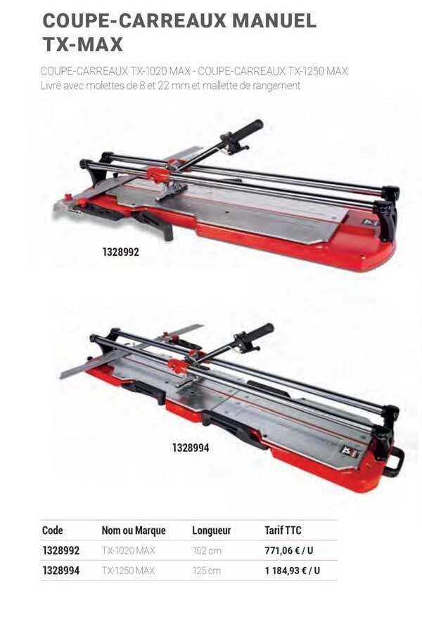 coupe-carreaux manuel tx-max