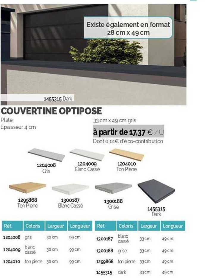 couvertine optipose