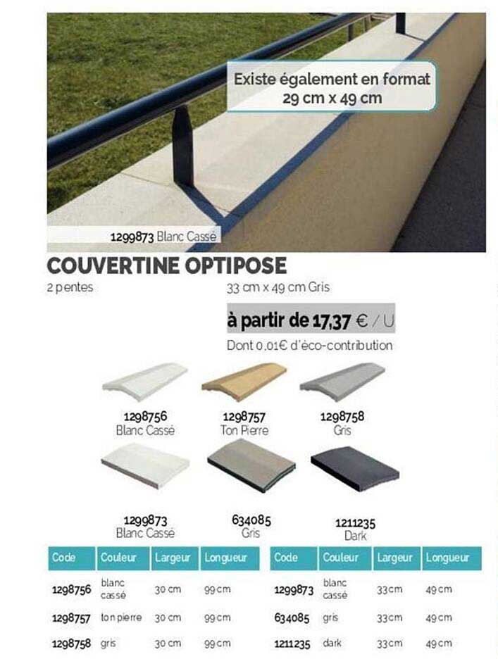 couvertine optipose