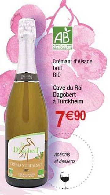 crémant d'alsace brut bio cave du roi dagobert à turckheim