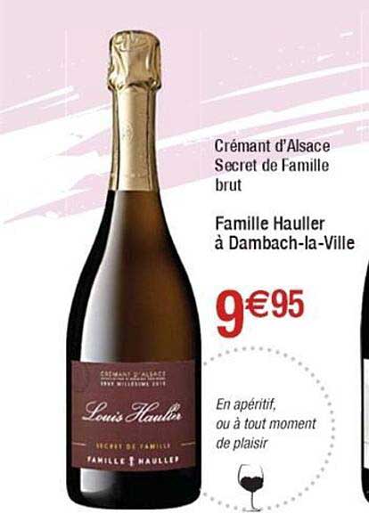 crémant d'alsace secret de famille brut famille hauller à dambach-la-ville