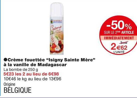 crème fouettée "isigny sainte mère" à la vanille de madagascar