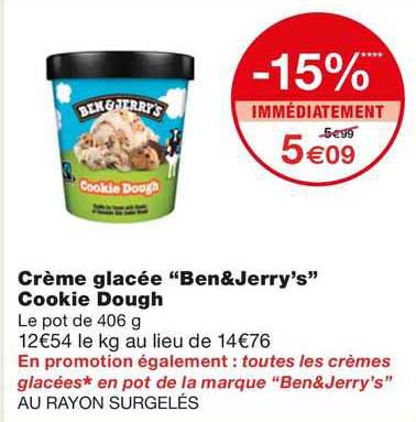 crème glacée "ben & jerry's" cookie dough