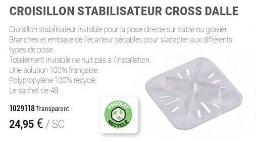 croisillon stabiliasteur cross dalle