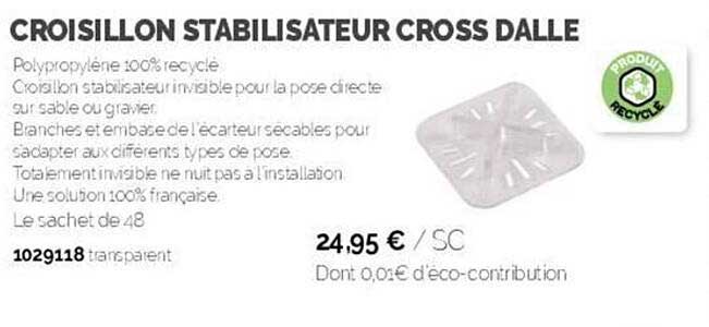 croisillon stabilisateur cross dalle