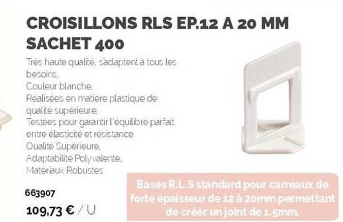 croisillons rls ep.12 à 20 mm sachet 400