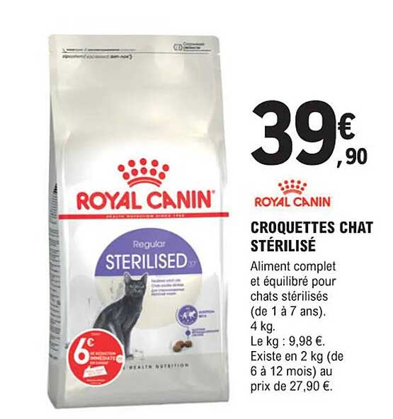 croquettes chat stérilisé royal canin