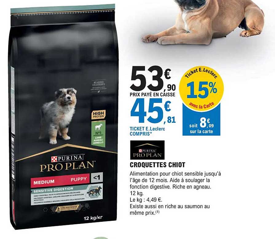 croquettes chiot purina pro plan
