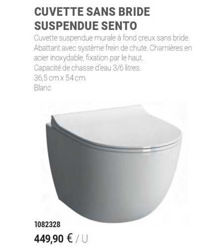 cuvette sans bride suspendue sento