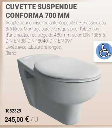 cuvette suspendu conforma 700 mm