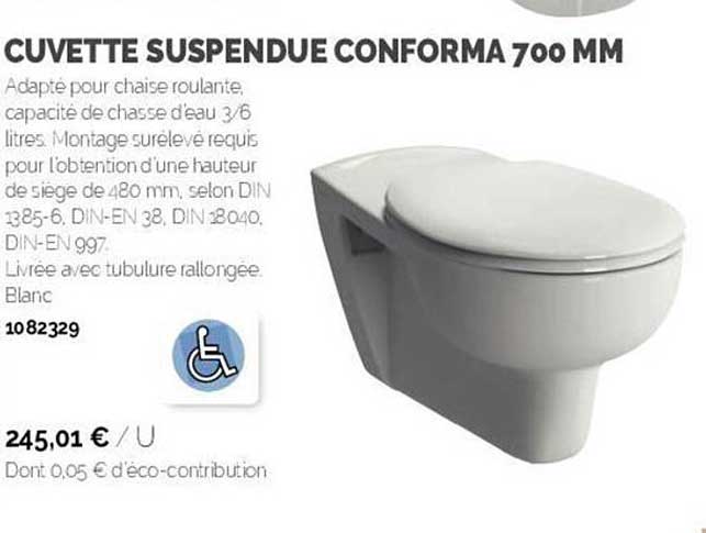 cuvette suspendue conforma 700 mm