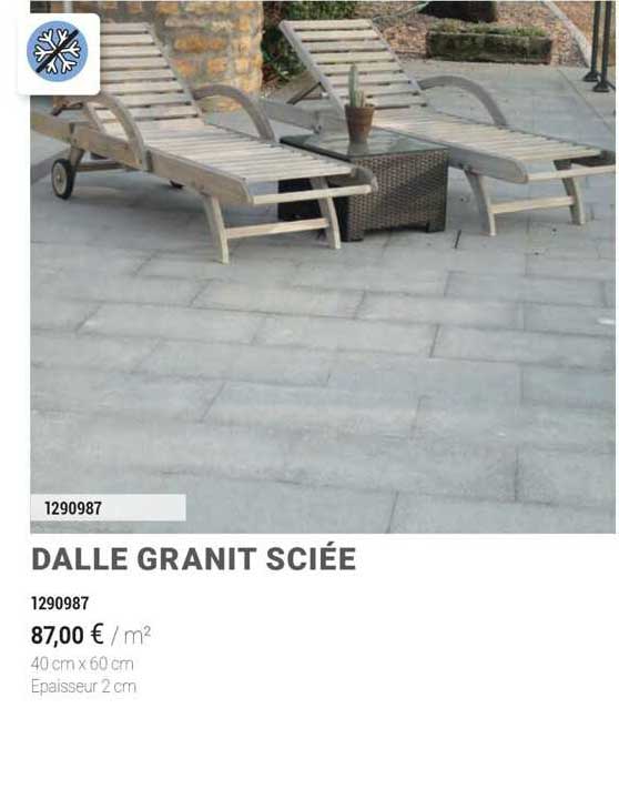 Dalle Granit Sciée