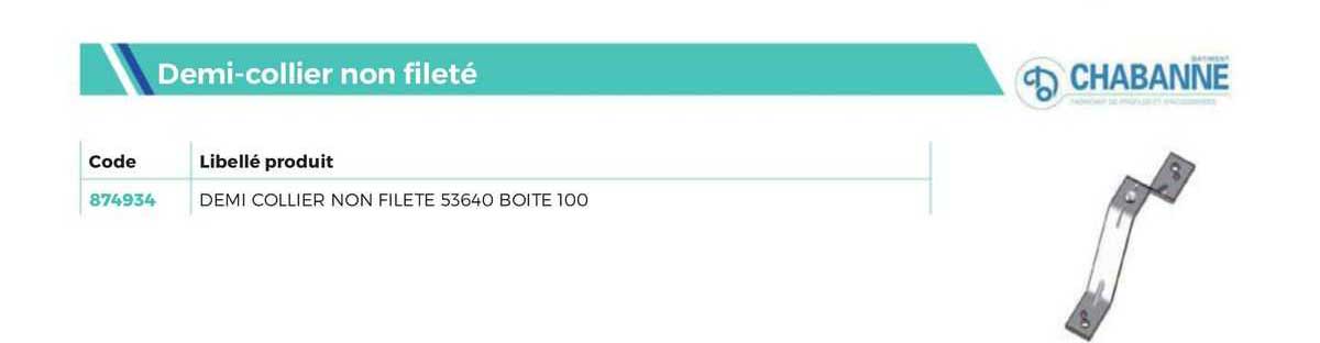 demi-collier non fileté chabanne