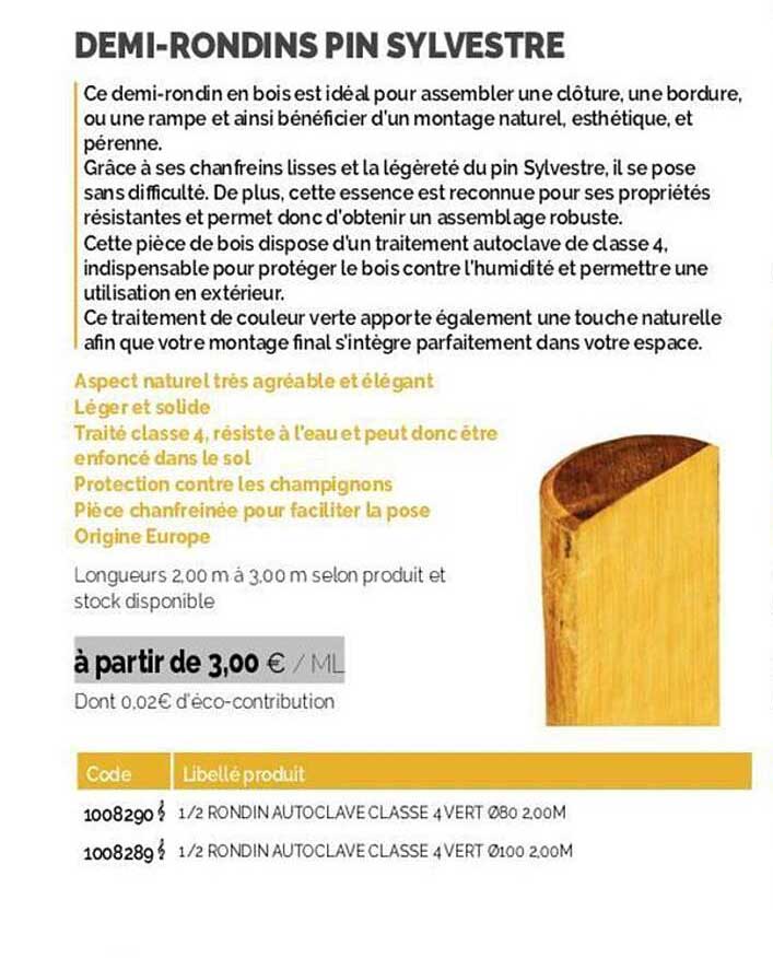 demi-rondins pin sylvestre