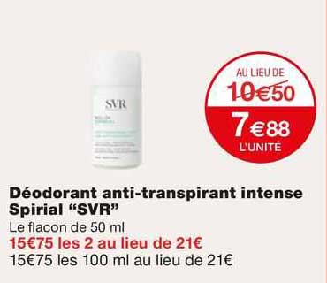 déodorant anti-transpirant intense spirial "svr"