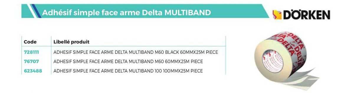 dörken adhésif simple face arme delta multiband