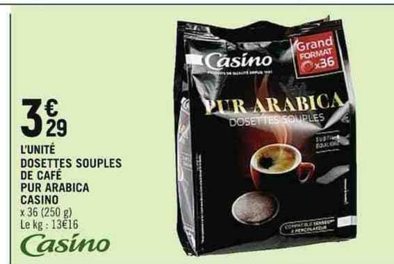 Dosettes Souples De Café Pur Arabica Casino